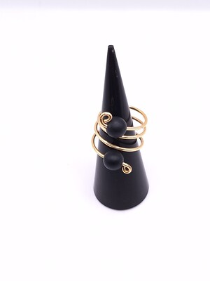 Double Onyx Statement Ring - image4